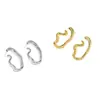 Pendientes de Cobre Geométricos con Borde Plateado, Transfronterizos Europeos y Americanos, Color Electrochapado que Conserva el Color, Minimalistas Irregulares, Pendientes de Nicho