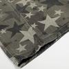 Calça Larga Estampa Camuflada Estrela de Cinco Pontas para Homem, Design de Nicho Pintada com Spray Arco-Formato Roupa de Trabalho Solta Longa