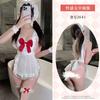 Lencería Sexy, Atrevido Disfraz de Sirvienta con Espalda Descubierta, Atrevido Delantal de Encaje Puro Deseo, Conjunto de Uniforme de Encaje Pasión 2641