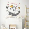 Zn3089C Gatinho Fofo de Desenho Animado Adesivos de Porta Autoadesivos Adesivos de Parede Sala de Estar Quarto Decoração de Fundo de Parede Adesivos