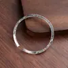 Pulseira de Abertura Transfronteiriça Europeia e Americana Masculina e Feminina Metal Prata Antiga Pulseira Retro Simples Escultura de Bambu Pena Atacado