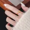 Anillo de Nudo de Doble Capa con Línea de Personalidad de Moda Anillo de Punto Geométrico Asimétrico de Fashionista Coreana Anillo Abierto para Dedos de Mujer