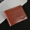 Nueva Cartera para Hombre Cartera Corta para Hombre Color Sólido Moda Grabada Horizontal Suave Cartera de Gran Capacidad con Múltiples Ranuras para Tarjetas