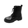 Populares Talla Grande Transfronterizas Superventas Otoño e Invierno Botas Martin de Mujer de Caña Media-Alta con Terciopelo Cálido y Versátil