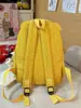 Nova Mochila de Veludo com Desenho Simples e Grande Capacidade para Alunos do Ensino Fundamental II e Médio, Mochila Casual Versátil Estilo Campus para Meninas