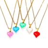 Nueva Moda Ins Colgante en Forma de Corazón con Goteo de Aceite Acero Inoxidable Collar para Mujer Nicho de Alta Gama Colgante Versátil Venta al por Mayor