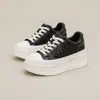 Jie Zou 2026 Otoño Nuevo Estilo Primera Capa Piel de Vaca Pequeñas Aumentan Altura Suela Gruesa Zapatos Blancos Moda Versátiles Color Sólido Zapatos para Mujer