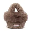 Bolso de cubo tote nuevo y esponjoso, colección otoño/invierno 2026, bolso de mano de peluche lindo y elegante para mujer, bolso cruzado de moda