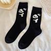 Nuevos Calcetines Holgados para Mujer Otoño e Invierno Versión Coreana Calcetines de Media Pantorrilla de Dibujos Animados Panda Versátiles Casuales Calcetines de Algodón Sin Costuras Venta al por Mayor