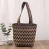 Bolsa Feminina Personalizada com Design de Tricô Ondulado, Bolsa de Ombro Versátil, Bolsa de Mão Tendência com Grande Capacidade, Bolsa Versátil Tendência Estilo Coreano