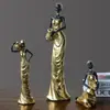 Figura Africana Retrô Estatueta de Mulher Negra Decoração de Casa Sala de Estar Armário de Vinho Gabinete de TV Hall de Entrada Artesanato em Resina