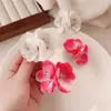 Nuevo Pasador de Flor Artificial de Principios de Primavera Flor de Melocotón Rosa Pinza de Pato Pasador de Flequillo Lateral Combinable para Niña Accesorios para el Cabello
