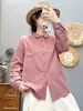 Livro de Pássaros Outono/Inverno Versátil Camisa de Lixar Empilhada para o Trabalho Camisa Base de Algodão com Gola Polo