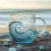 Taza Atardecer Vidrio Marino Taza de Vidrio Marino Taza de Café Taza de Vidrio Marino Hecha a Mano