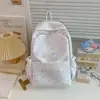 Nova mochila transfronteiriça com design de borboleta, estilo fresco e simples, adequada para alunos do ensino fundamental II, médio e universitários, mochila de campus versátil e minimalista
