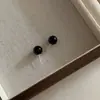 Pendientes de Plata de Ley s925 ~ Ágata Negra Estilo Coreano Ins Frescos de Moda Temperamento Versátil Nicho Pendientes de Diseño de Alta Gama