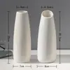 Jarrón de Cerámica Blanco Simple Cultivo en Agua Escandinavo Moderno Creativo Hogar Sala de Estar Mesa de Comedor Arreglo de Flores Secas Adornos Decorativos