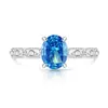 Venta Caliente Douyin Anillo Retro de Huevo de Paloma Cortado Flor de Hielo de Gema de Color Anillo de Dedo Súper Brillante Diamante de Alto Carbono Chapado en Oro Real Dropshipping