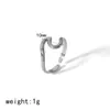 Anillo simple de acero inoxidable bañado en oro de 18k para mujer, personalidad de nicho, apertura ajustable, anillo Joker de acero de titanio, joyería al por mayor