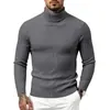 Suéter Masculino Gola Alta Outono Inverno 2026 Comércio Exterior Casual Moda Simples Pulôver de Tricô Trançado Camada Base Tricô