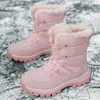 Botas de Nieve de Invierno para Mujer Zapatos de Algodón Cálidos de Felpa Resistentes al Desgaste Deportes al Aire Libre Caña Alta con Cordones Talla Extra Transfronterizas Botas de Mujer