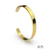 Pulsera Magnética de Energía Estilo Europeo y Americano Doble Magnética Moda Pulsera Abierta Pulsera Lisa de Acero Inoxidable con Logo Personalizable