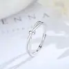 Anillo de Pareja Nudo Gemelo de Möbius para Hombre y Mujer Un Par de Anillos Abiertos Ajustables de Diseño Nicho Simple y a la Moda