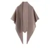 Chal Triangular de Cachemira para Otoño e Invierno Versátil Moderno Color Sólido Simple Tejido Hueco Chal de Cachemira Capa Exterior