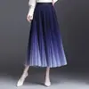 Falda de Malla Degradada Primavera y Verano 2026, Falda plisada de Malla de Cintura Alta Estilo Coreano Adelgazante, Elegante y Ajustada