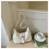 Bolsa de Mão Fashion e Estilosa em Formato de Dumpling para Mulheres, Única e Moderna, Simples e Versátil, Bolsa de Ombro e Transversal de Luxo Leve