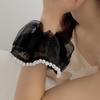 Anillo para el cabello negro para intestino grueso, lazo para el cabello sencillo de alta gama para mujer, elegante banda de goma para el cabello, tocado de moda