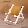 Silla de Playa Regalo Soporte para Teléfono Móvil Mini Regalo de Madera Reclinable Plegable Accesorios para Fotos Decoración Escritorio Creativo