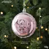 Nuevos Adornos de Plástico Rosa con Colores Pastel, Adornos Navideños de Dibujos Animados, Decoraciones Navideñas 3D Estilo Ins para Ventanas