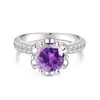 Anillo de Diamante Moissanita para Mujer, Estilo Ins, Anillo Abierto Ajustable, Anillo de Zirconia de Lujo Ligero de Gama Alta, Plata S925