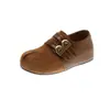 Mocasines Antideslizantes de Tacón Oculto Versátiles Moda 2026 Zapatos de Punta Fina para Mujer Hebilla de Cuero Otoño Suela Gruesa Zapatos Individuales
