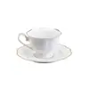 Conjunto de Jantar 42 Peças Porcelana Maldivas Branco com Acabamento Dourado - Wolff