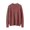 Suéter de Cachemira 100% para Mujer Moda Versátil Casual Cálido Estilo Otoño Invierno Hilo Jaspeado Suéter Grueso de Cinco Agujas Cuello Redondo
