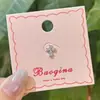 Brilhante Diamante Branco Cruz Unhas de Osso da Orelha Aço Titânio Parte Inferior Plana Parafuso de Rosca Unhas Cocleares Design de Nicho Brincos Personalizados