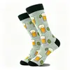 Nuevos Calcetines de Media Pantorrilla de Moda Otoño e Invierno de Amazon con Temática de Cerveza, Calcetines para Hombre de Comercio Exterior, Calcetines de Algodón de Moda Transfronterizos con Forma de Copa de Vino