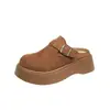 Zapatos de plataforma tipo Birkenstock para mujer, sin cordones, suela gruesa, estilo retro nuevo Primavera 2026, zapatos casuales cerrados fáciles de poner