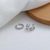 2026 Nuevo Estilo Ear Cuff con Líneas Geométricas Simples, Diseño Cruzado de Doble Capa, Estilo Minimalista Coreano, Clip para Oreja con Forma de Corazón, No Requiere Perforación