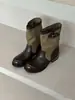 Botas western robustas estilo retrô britânico, botas femininas curtas, botas Martin, botas empilhadas plissadas, botas de montaria de cano médio