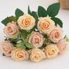 Flores Artificiais Os Rose de 10 Cabeças Transfronteiriças Flores Falsas Acessórios de Casamento Buquê Decoração para Casa Guia de Fotografia