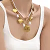 Colar Pingente Coração Pulseira Chique Moda Europeia e Americana Luxo Leve Versátil Corrente da Clavícula, Conjunto de Joias DIY