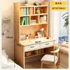 Combinação de escrivaninha e estante, escrivaninha estudantil para uso doméstico, escrivaninha para quartos de meninas, mesa de computador estreita para escritórios em quartos, projetada para ser colocada contra a parede
