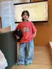Pantalones de Verano 2026 Nuevos para Niños con Estampado de Queso y Gatos, Pantalones de Mezclilla con Salpicaduras, Estilo Coreano Casual, Pierna Ancha