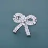 Broche de Laço Exquisito Simples Estilo Coreano Cheio de Zircônia Pequeno Versátil Elegante Alfinete Alta Costura Moda Corsage para Roupa