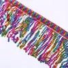 15cm Láser 7cm Lentejuela Borla Encaje Flecos Lentejuela Colorida Encaje Accesorios de Decoración para Ropa