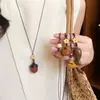 Collar de pez y oso de madera 2026 nuevo estilo vintage colgante con cordón cadena para clavícula diseño de nicho joyería al por mayor