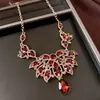 Pendientes Colgantes de Gota de Agua Incrustados de Diamantes Transfronterizos Europeos y Americanos y Collares, Cadena para Clavícula Estilo Palacio Retro, Conjunto de Joyería de Lujo Ligero y de Alta Gama para Mujer